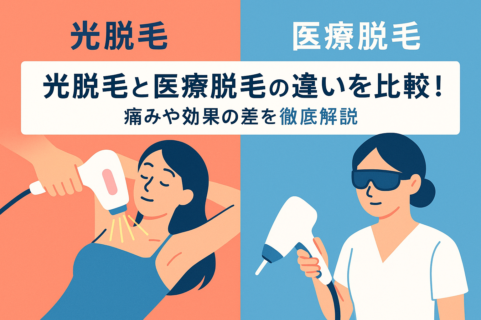 光脱毛と医療脱毛の違いを比較！痛みや効果の差を徹底解説