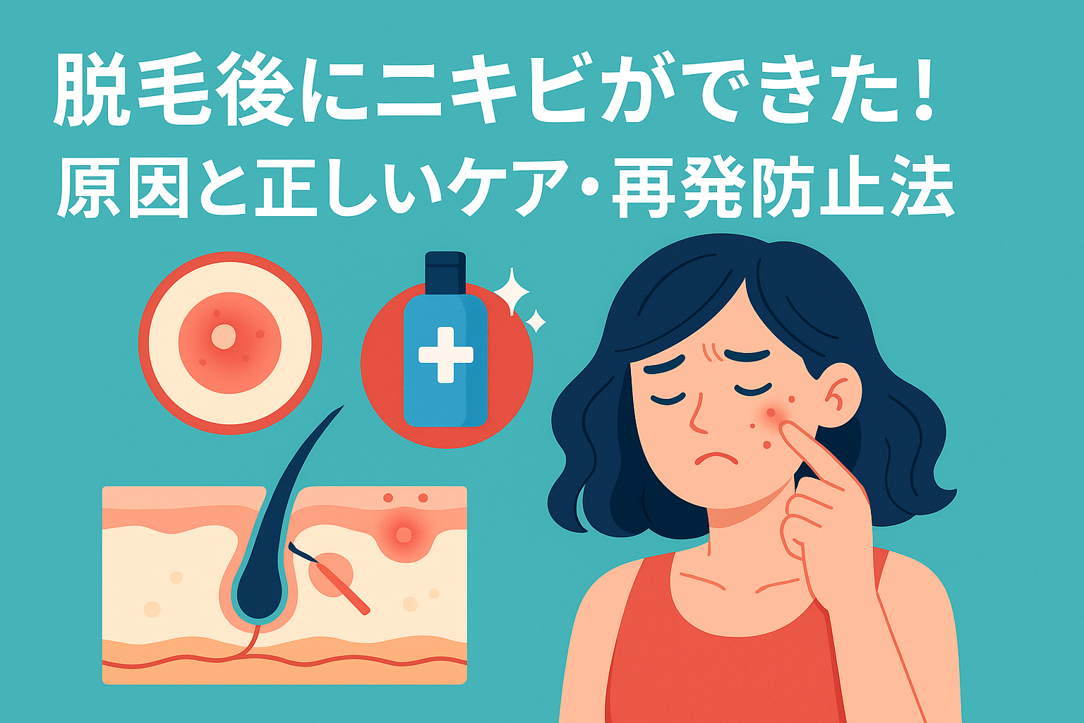 脱毛後にニキビができた！原因と正しいケア・再発防止法