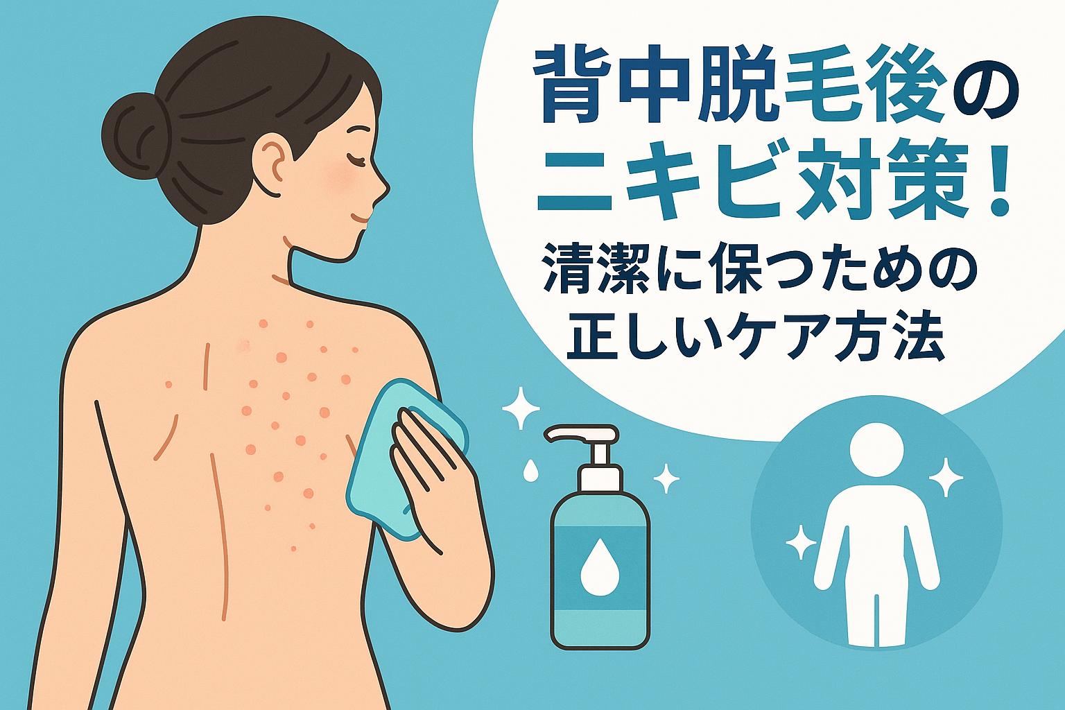 背中脱毛後のニキビ対策！清潔に保つための正しいケア方法