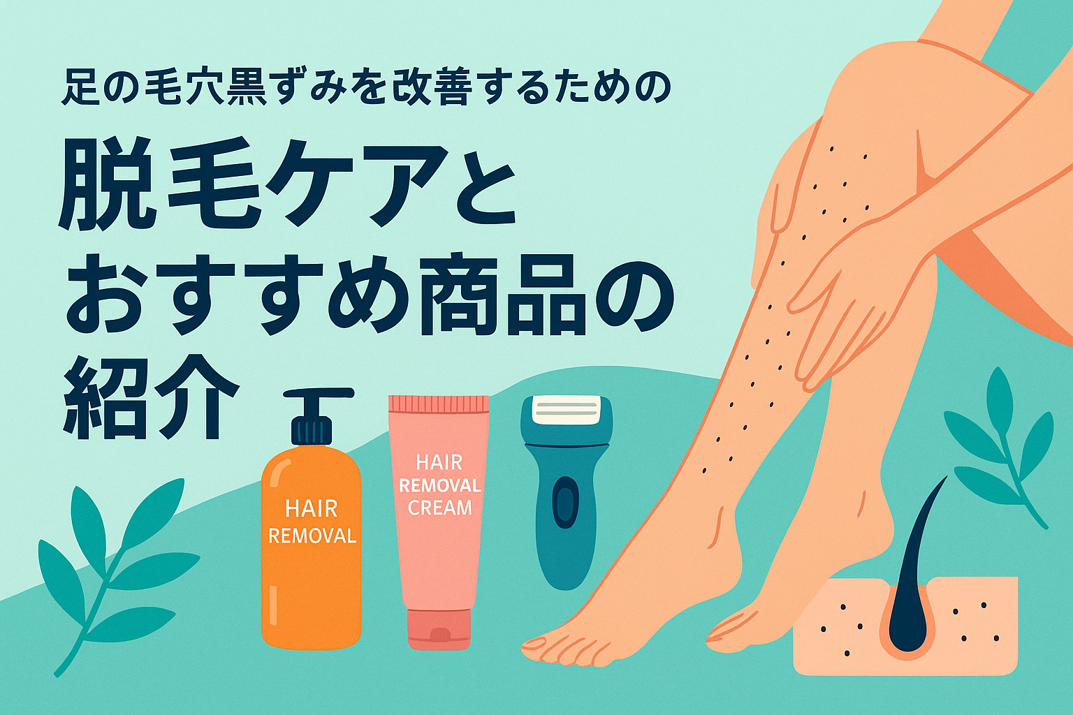 足の毛穴黒ずみを改善するための脱毛ケアとおすすめ商品の紹介